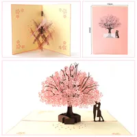 Ywbeyond 3D Kartu Pos Pernikahan Pohon Ceri Pop UP Kartu Pos Kartu Ucapan Hadiah Hari Jadi Valentine