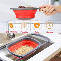 Ensemble de filtres de cuisine en Silicone, paquets de 3, passoire pliable et ronde, pour la cuisine