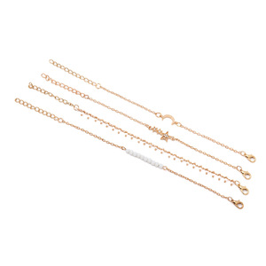 Pulseras de Moda con Dijes para Mujer, Cadena Dorada con Estrella, Luna, Cristal y Diamantes de Imitación, Ajustables, Regalo de Joyería 2024 - Product Image 3