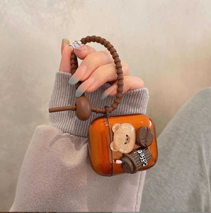 Adecuado para oso 3D de color caramelo estilo Instagram con cadena AirPods Pro funda para auriculares inalámbricos - Product Image 4