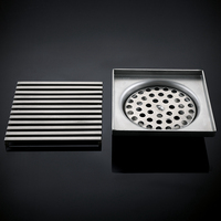Drain de sol de douche carré anti-odeur en acier inoxydable SUS304 de luxe de 4 pouces, drainage rapide, grille de sol de salle de bain, filtre