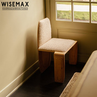 WISEMAX FURNITURE Chaise de salle à manger design en bois avec revêtement en tissu, style médiéval, pour villa, chaise d'appoint pour salon