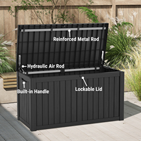 Boîte de rangement carrée en résine Mars Villa 150 gallons 570L, moulée par injection, durable, étanche, empilable, emballée en carton
