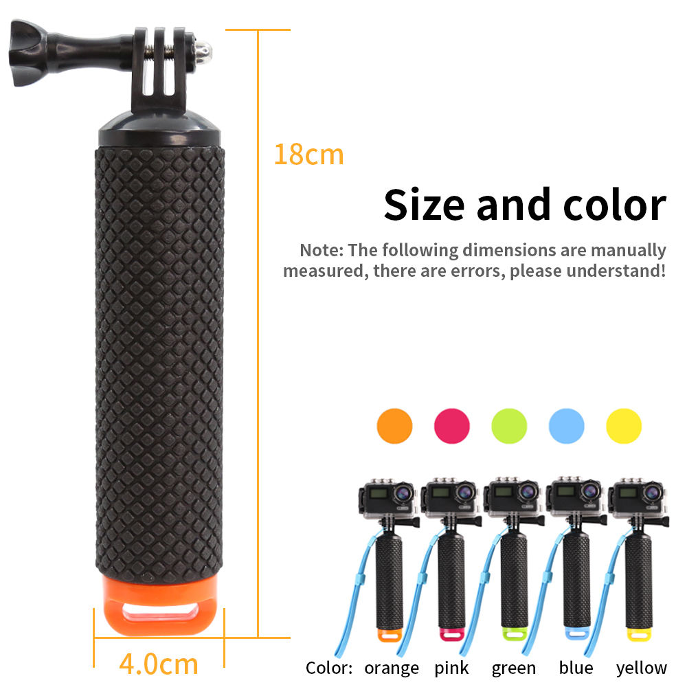 Hongdak Waterproof Floating Hand Grip for GoPro 10 9 8 7 DJI Osmo Xiaomi Yi Action Camera Anti-Slip Floaty Bobber Selfie Stick