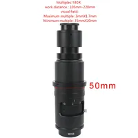 Objectif zoom à monture C à grossissement réglable 100X 130X 180X 200X 300X 360X pour caméra vidéo industrielle HDMl VGA USB