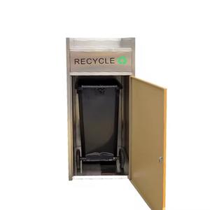 Poubelle en acier inoxydable, facile à nettoyer, bac de recyclage des déchets publics - Product Image 2