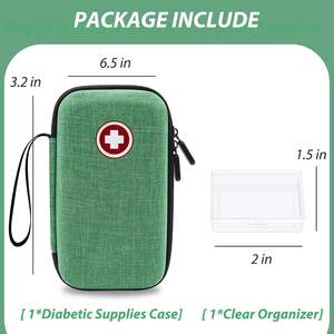 Reiseetui für Diabetikerbedarf, Blutzuckermessgerät-Set mit Messgerät, Blutzucker-Teststreifen, Lanzetten, Lanziergerät (Nur Etui) - Product Image 5