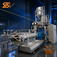 Ligne d'extrusion de nourriture pour animaux de compagnie en acier inoxydable 1 tonne/h, machine industrielle automatique de production de friandises pour animaux de compagnie, usine Saibainuo