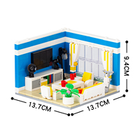 MOC4054 Salon Rideau Canapé Tv MOC Vente en gros Ville Série Enfants Garçons Filles Jouets Blocs de Construction Briques Ensembles