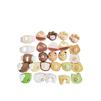Miniatures en résine à dos plat, motifs animaux (chien, ours, patte), aliments, pain, biscuits, accessoires pour maison de poupée, fournitures de décoration intérieure, DIY