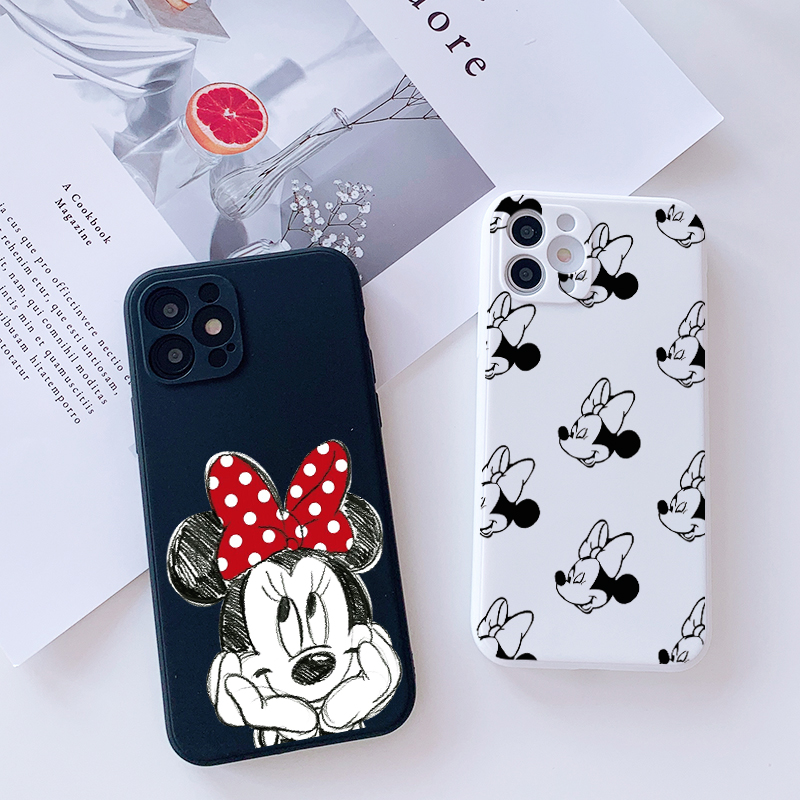 Popular style Phone Case for iPhone 13 12 11 Pro Xs X XR Max 8 7 SE Mini Silicone Cases Soft Black Cover with Cloth