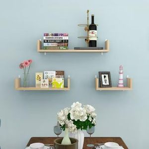 Juego de 3 Estantes Flotantes, Estante Flotante para Libros Montado en la Pared, Estante de Almacenamiento de Madera para Decoración de Pared para Dormitorio, Sala de Estar - Product Image 4