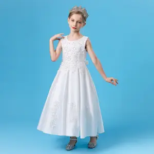 High Quality Latest Flower Girl Dress For Kids Long Wedding Party Evening Dress 2055