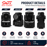 Mini projecteur à faisceau Tornado compact 180W, gradation linéaire 32 bits, activé par le son, DMX512 automatique, éclairage de scène pour événements