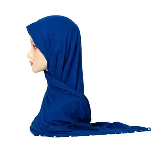 Syal katun warna polos mutiara kasual baru syal etnik benang manik kuku syal Hijab katun untuk wanita Muslim