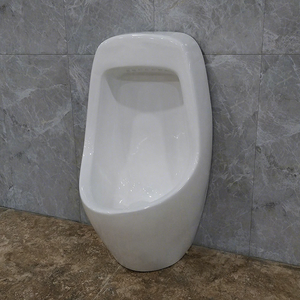 Urinoirs suspendus en céramique Super Mall Hotel Modern Sensor, sans eau, <span class=keywords><strong>avec</strong></span> robinet de chasse mural, vis d'installation incluses - Product Image 1