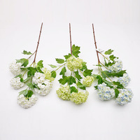 Fleurs artificielles d'hortensia boule de neige, bouquet réaliste de fausses fleurs, arrangement floral vert, vente en gros