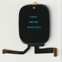 Layar LCD Berbentuk Busur XMSJ 1.4 Inci TFT+CTP IPS Resolusi 240*240 Antarmuka SPI IC.ST7789 Konektor 34.68x43.48x3.64mm