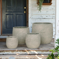 Extérieur Intérieur Populaire Jardin Moderne Forme Ronde Pot de Fleurs Pots de Fleurs en Ciment Cour Grand Pots de Fleurs au Sol pour Plantes