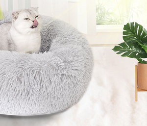 Yatak üreticisi kabarık rahat yuvarlak peluş yeni stil Faux kürk sevimli prenses akıllı sakinleştirici kanepe kedi lüks köpek yatakları Pet yatak - Product Image 6