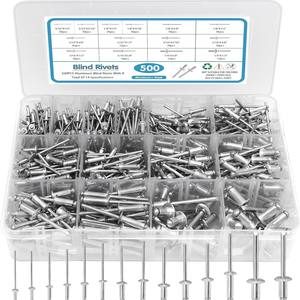 ชุดหมุดเหล็กแบบเปิดพิเศษ500ชิ้น, กล่องรวมหมุดย้ำหัวกลมแบนข้ามพรมแดน - Product Image 1