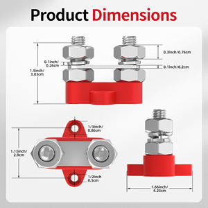 80A重型电源螺柱48VDC双向接线端子，用于RV船的Din导轨M10铜电池母线 - Product Image 2