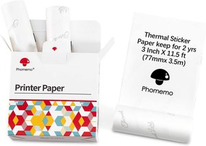 Mini impresora térmica M03, papel de tarjeta suave no adhesivo de 3 pulgadas, 77mm * 134mm, 100 papeles por caja en colores - Product Image 3