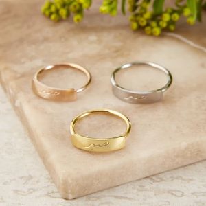 Joyería islámica personalizada de acero inoxidable, anillo de paciencia con letras árabes grabadas, anillo de barra apilable delicado, oro rosa - Product Image 6