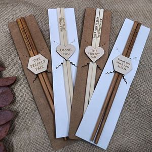 Palillos de Madera Vintage, Recuerdos para el Año Nuevo Chino, Par Perfecto, Tejidos, Ecológicos, Regalos para Fiestas, Color y Tamaño Personalizables - Product Image 1