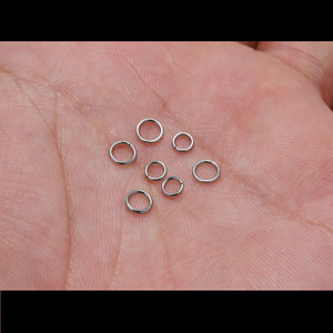 Anneau ouvert circulaire à bouche plate en acier inoxydable, matériau de liaison pour accessoires de bijoux DIY, anneau de jonction circulaire à bouche plate - Product Image 3