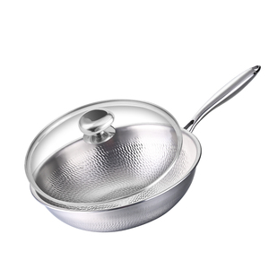 <span class=keywords><strong>Wok</strong></span> en titane 3 plis avec couvercle, non toxique, sans PFAS, <span class=keywords><strong>wok</strong></span> martelé et poêle à frire, <span class=keywords><strong>wok</strong></span> en titane triple couche, compatible induction et lave-vaisselle - Product Image 6