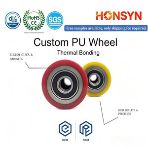 Roues à rouleaux en aluminium pour la manutention de roulements en fonte 6204, roue pivotante en polyuréthane 80*70, nouvelle roue en acier de 100 mm, nouveau matériau H - Product Image 1