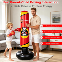 Sac de frappe gonflable, sac de boxe autoportant avec base lestée pour enfants et adultes, fitness et anti-stress en intérieur