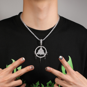 Nouveauté Bijoux Hip Hop Mode Géométrique Vintage Collier Pendentif Roue de la Sagesse du Millénaire - Product Image 6