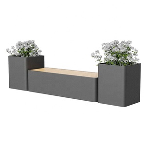 Ghế hoa kim loại đặt trong nhà/ngoài trời có chậu trồng cây, dùng cho sân vườn, lối vào, sân hiên, công viên, phòng tập thể dục, trung tâm thương mại hoặc bệnh viện - Product Image 1