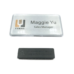 Badge <span class=keywords><strong>magnétique</strong></span> réutilisable en plastique <span class=keywords><strong>transparent</strong></span> avec aimant puissant - Product Image 5