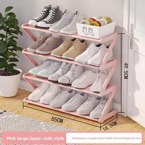 Rak Sepatu Plastik Persegi Panjang Kreatif, Rak Penyimpanan Sepatu Multi-layer Sederhana untuk Rumah Tangga, Organizer Penyimpanan Sepatu Ruang Tamu - Product Image 5