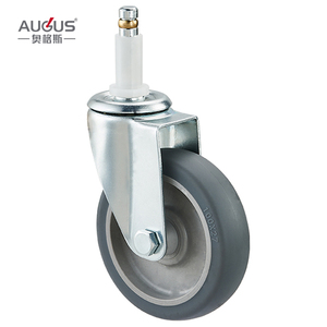 Geräuschlose 4 Zoll 3 Zoll TPR Lenkrolle 75 mm Schaft Lenkrolle für Reinigungsgeräte und Möbel - Product Image 3