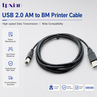 Câble d'imprimante USB 2.0 Type A mâle vers Type B mâle 1,8 m en cuivre pur avec gaine PVC pour scanner