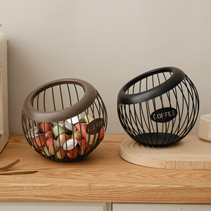 Cesta de hierro forjado transfronteriza para frutas, cesta de almacenamiento de cápsulas de café, decoración de mesa, almacenamiento de aperitivos y frutas secas para mesa de centro - Product Image 3