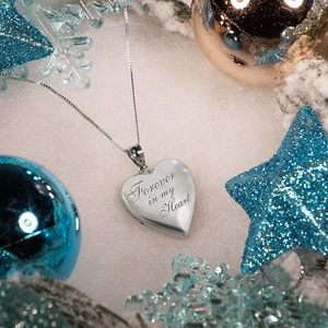 Nuova Collana con Ciondolo <span class=keywords><strong>a</strong></span> <span class=keywords><strong>Cuore</strong></span> Inciso in Acciaio Inossidabile, Scatola Portafoto Apribile, Stile Donna in Argento e Oro, <span class=keywords><strong>Cuore</strong></span> di Bambù - Product Image 4