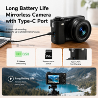 4K UHD Vlog Kamerası 64MP Otomatik Odaklama GC4653 CMOS 2000mAh Döner Kontrol 256GB MOV 5MP Gerçek Cihaz Gençler İçin Yaratıcılar İçin