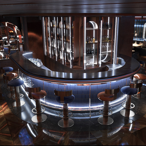 عرض حديث مخصص LED كونترتوب رخامي مضيء عرض نبيذ حانة - Product Image 2