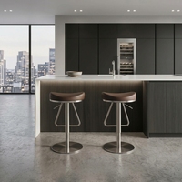 Tabouret de bar moderne et minimaliste en acier inoxydable, pivotant et réglable, chaise de comptoir ergonomique haute pour hôtels de luxe et salles à manger
