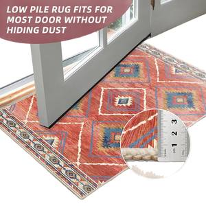 Alfombra de entrada geométrica abstracta de terciopelo cristalino, rectangular, de fibra de poliéster para interiores, fácil de limpiar, 1 unidad - Product Image 4