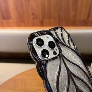 Funda de teléfono con forma de hoja de brillo degradado para iPhone 11 12 13 14 15 16 Promax Anti-Fall Mobile Covers - Product Image 4