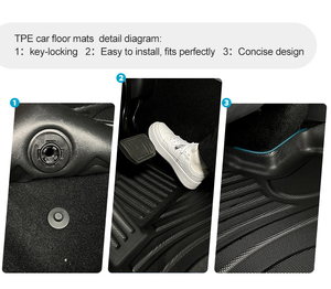 เสื่อรอง5D รถยนต์ทนทานทำความสะอาดง่ายพรมปูพื้นแบบ TPE ใช้สำหรับ VW <span class=keywords><strong>ID</strong></span> 2025ฉวัดเฉวียน - Product Image 5