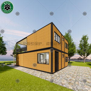 Casa Prefabricada de Contenedores de 2 Pisos con Revestimiento de Madera, Moderna Casa Modular con Terraza y Pérgola, Diseño Abierto - Product Image 5