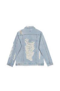 Boyfriend Casual Veste En Jean Femme Streetwear Bleach Loose Fit Destruction Bomber Denim Chaqueta de mujer - Product Image 4