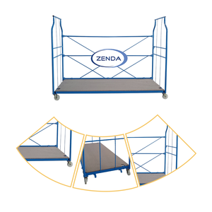 जेंडा गुणवत्ता स्टील उज्ज्वल सतह स्थिर भार 500 किलोग्राम स्टील भारी शुल्क फर्नीचर मूविंग फोल्डेबल ट्रॉली - Product Image 3